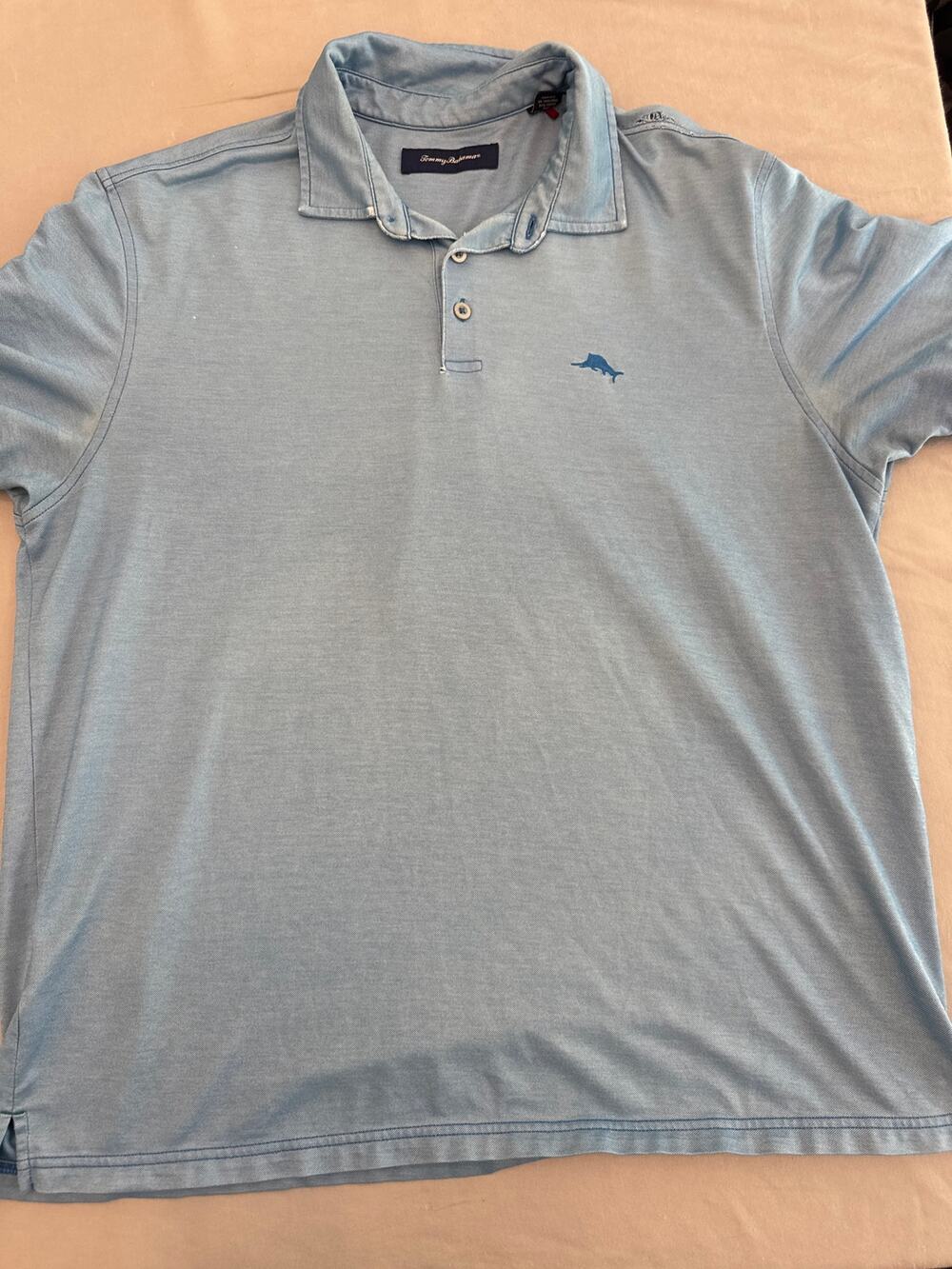 Tommy Bahama Blue Polo Shirt with Flaws